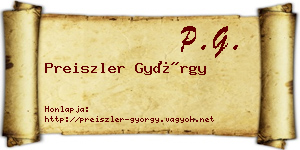Preiszler György névjegykártya